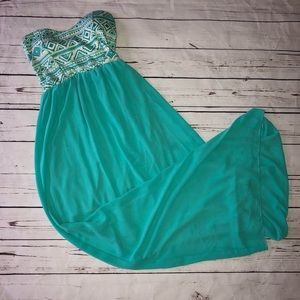 Strapless Aztec dress